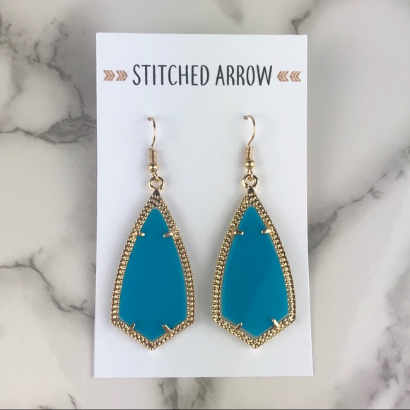 Jewelry - 2 for $13 Gold Turquoise Kite Metal Drop Earrings